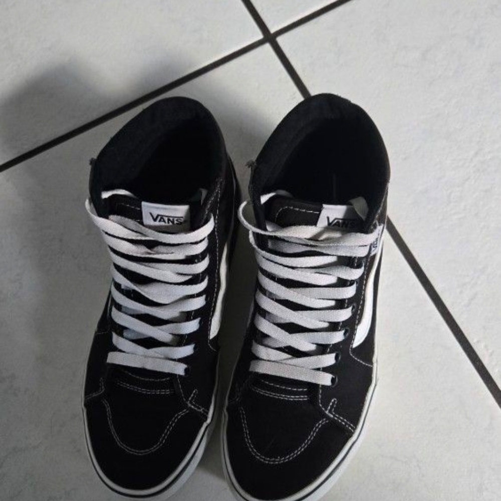 Vans Black and White High-Top Sneakers